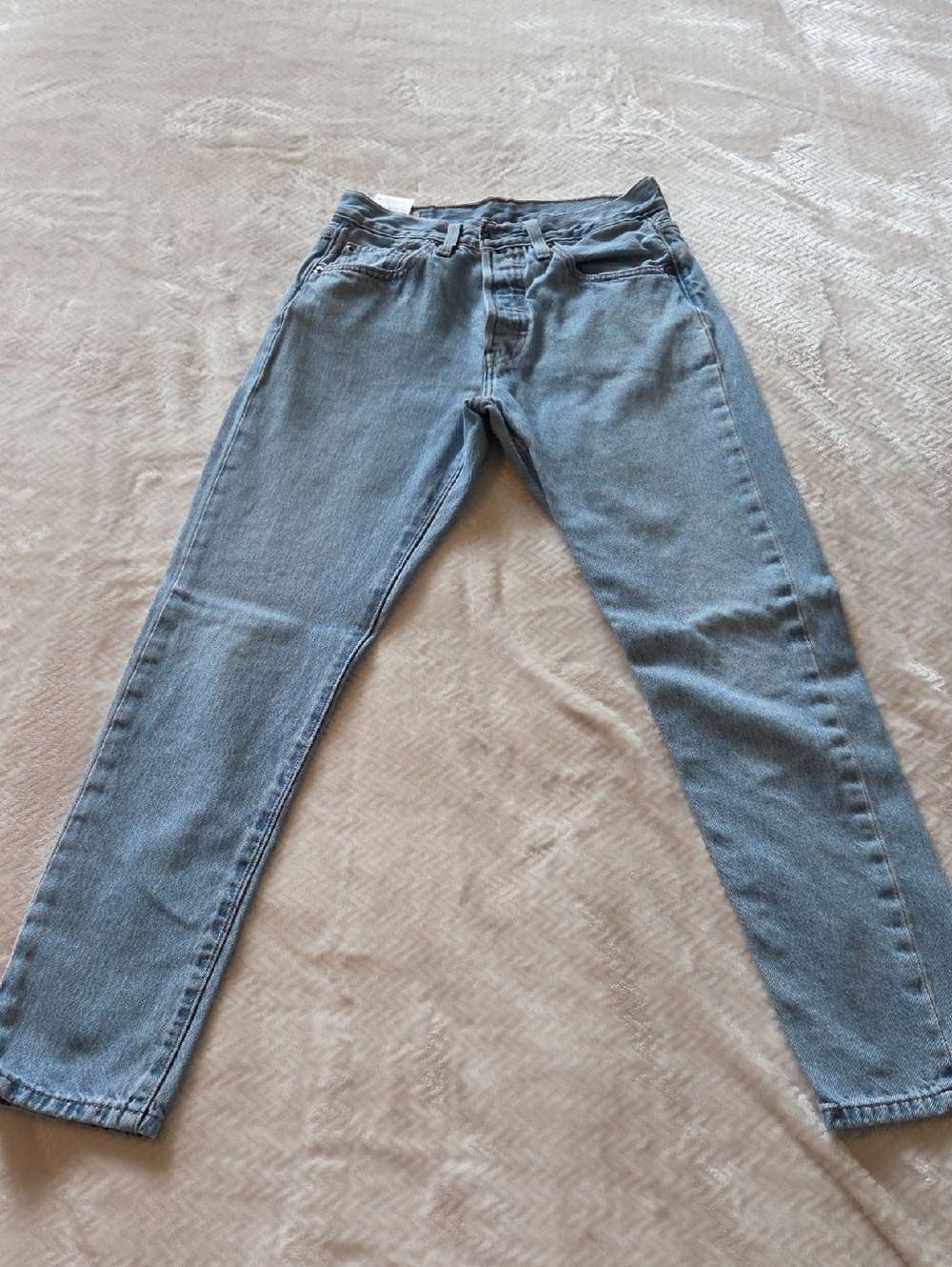 Authentic Levi's 501 S Skinny Classic Light Wash Straight Jeans Size W25 L28